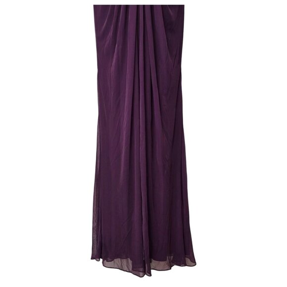 David's Bridal Sleeveless Mesh with Corded Lace Formal Maxi Dress In Plum Sz 8 - Picture 5 of 12